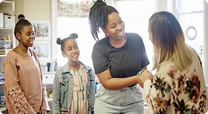Parents and children in educational setting