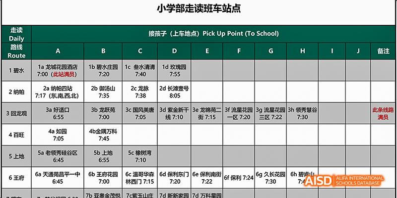 A spreadsheet or class schedule from Beijing Huijia Private School.