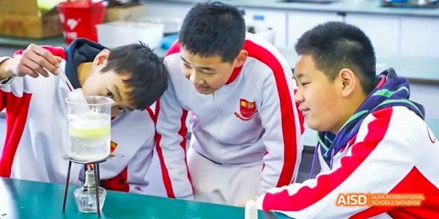 Camford Royal School students collaborating on science project in classroom