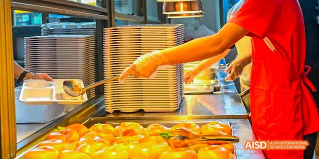 A close-up shot of a plate of fresh pastries, ready to be served, from the cafeteria at the Canadian International School of Guangzhou.