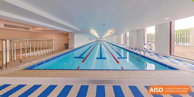 A clean and empty swimming pool at BASIS International School Nanjing.