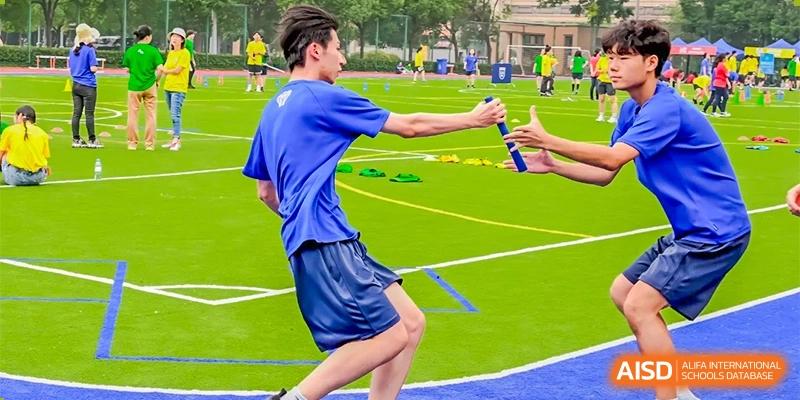 A student from Changwai Bilingual School participating in a track and field event.