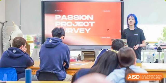 Students from Concordia International School Shanghai engaged in a classroom session focused on a "Passion Project Survey".