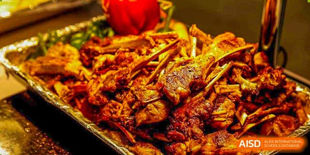 A platter of richly seasoned, roasted meat or poultry served at BASIS International School Guangzhou.