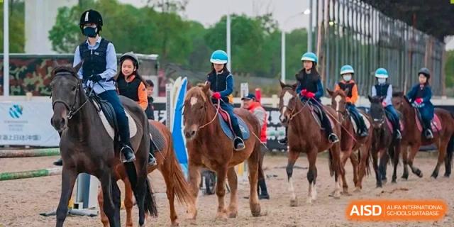 Student on horseback at an event for Yew Wah International Education School of Shanghai Lingang.