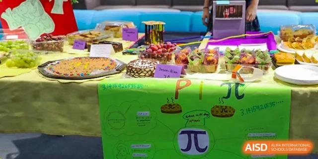 A photo showing a table with healthy food items on it, at The British School of Beijing, Shunyi.