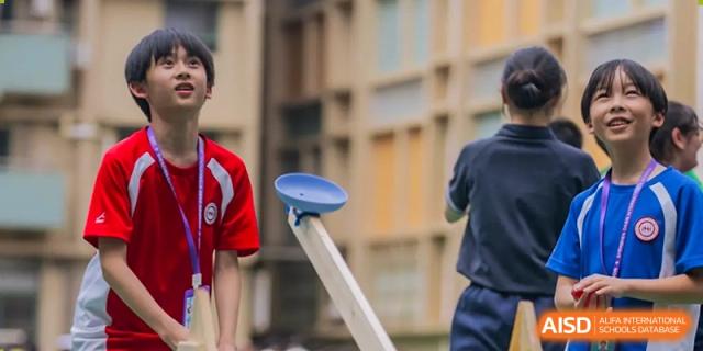 A student from Shenzhen Oasis International School participates in an outdoor sport.