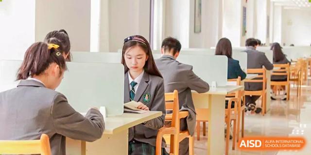 A student from Shanghai International High School of BANZ studying in a classroom.