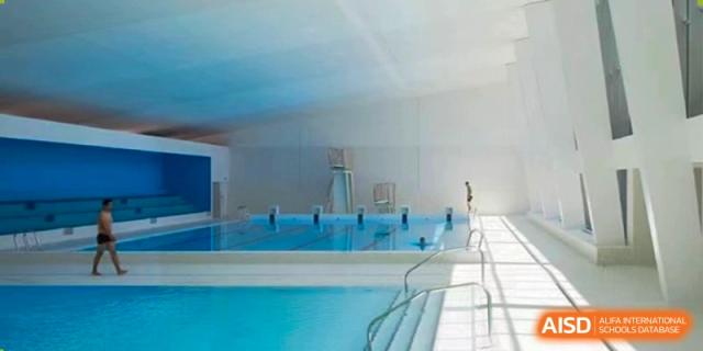 A view of the indoor swimming pool facility at Yiwu International Academy.